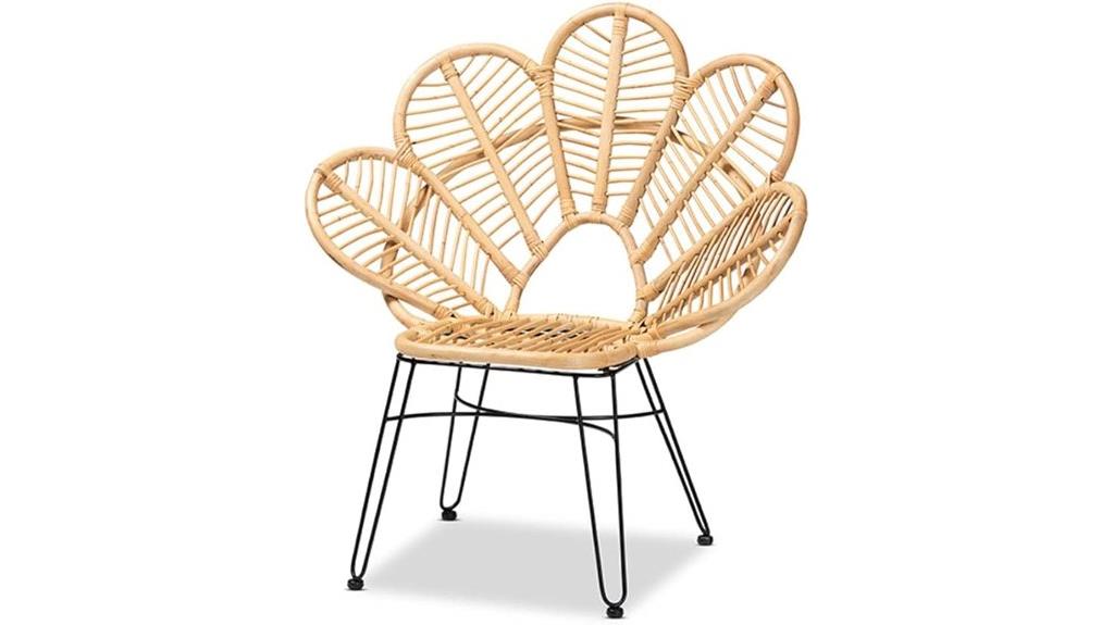 modern bohemian rattan chair