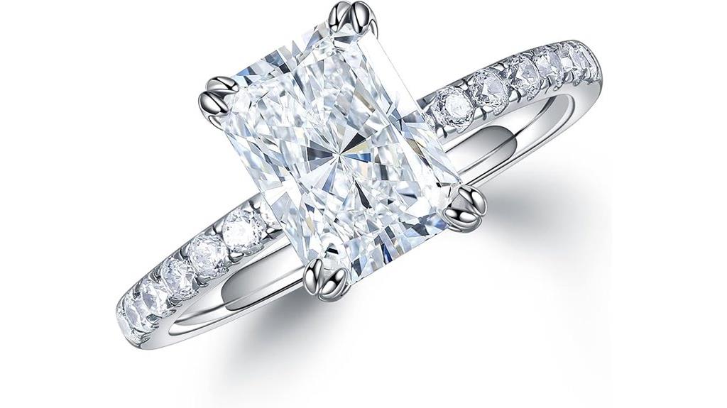 moissanite radiant cut ring