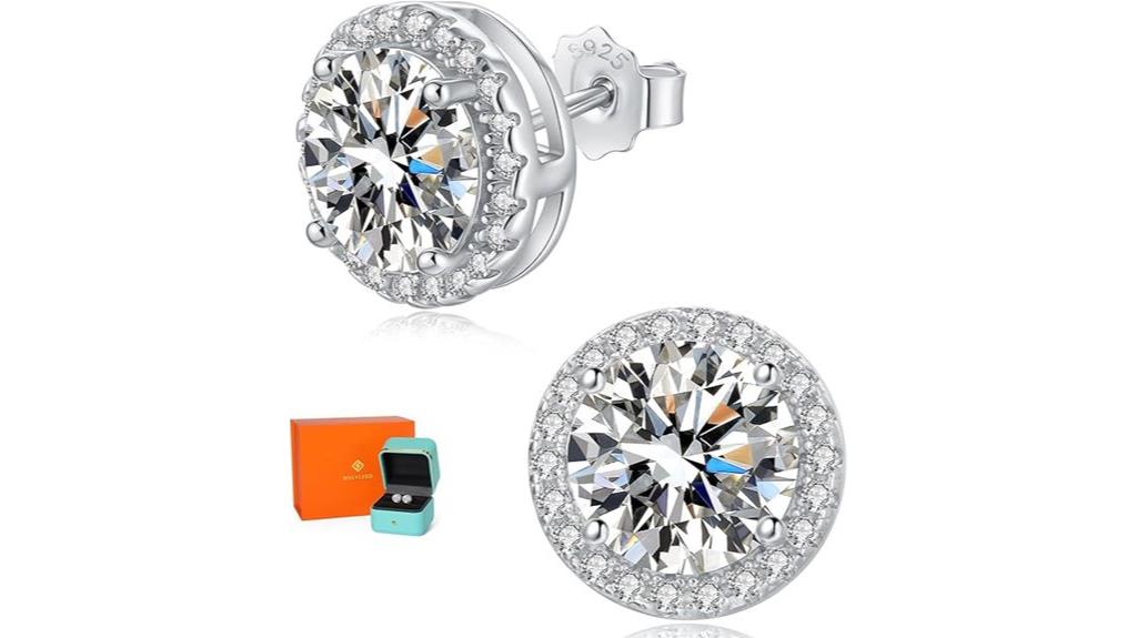 moissanite sterling silver earrings