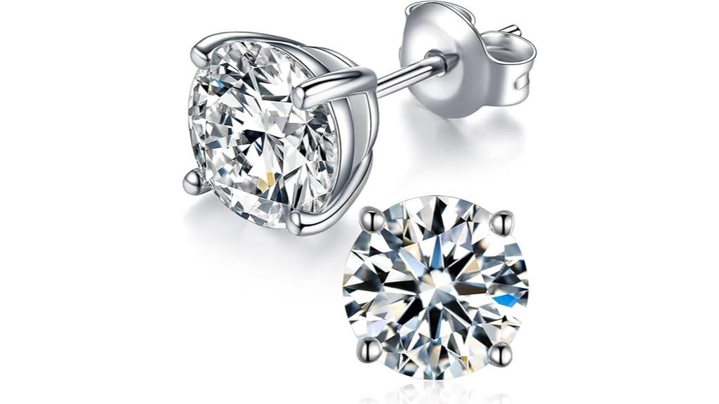 moissanite white gold earrings