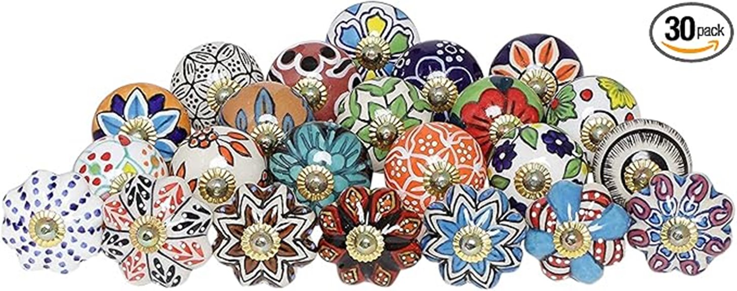 multicolor ceramic cabinet handles
