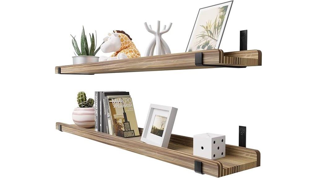 natural pine wall shelves