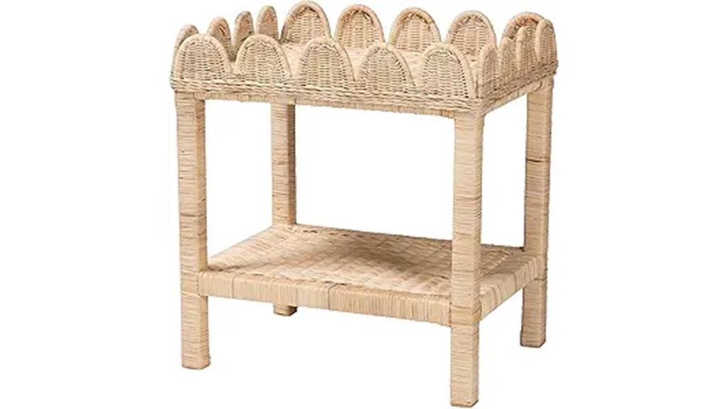 natural rattan side table
