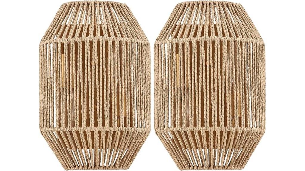 natural rattan wall sconce