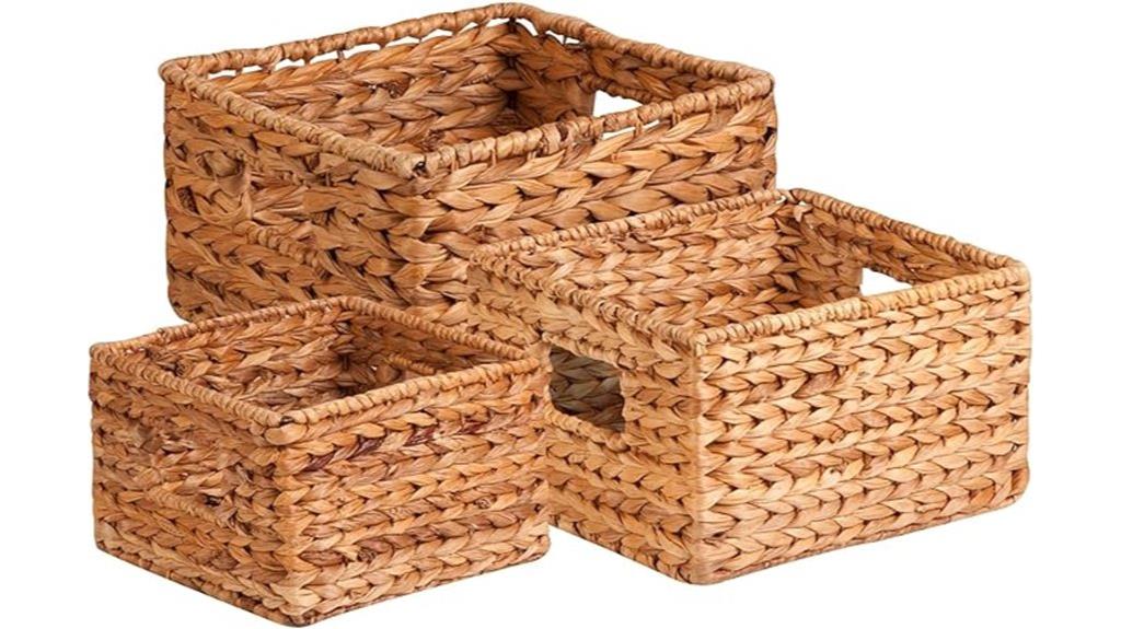 natural wicker basket set