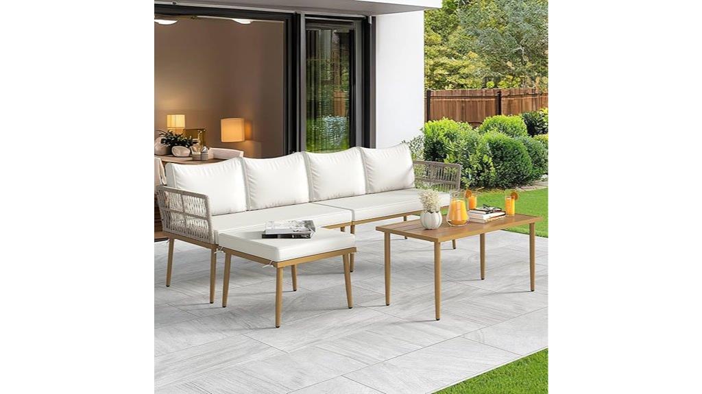 outdoor rattan sectional set