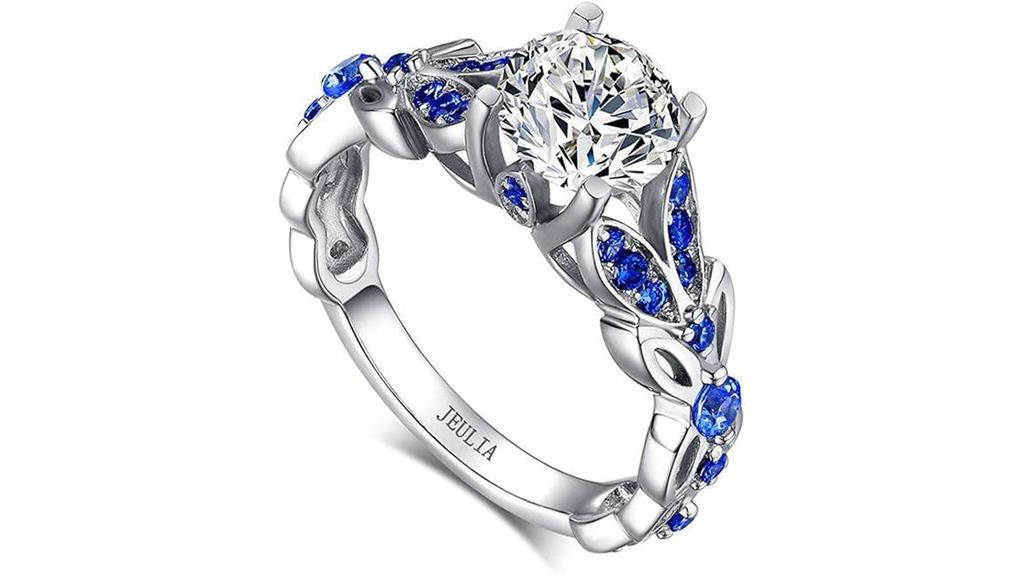 personalized butterfly silver ring