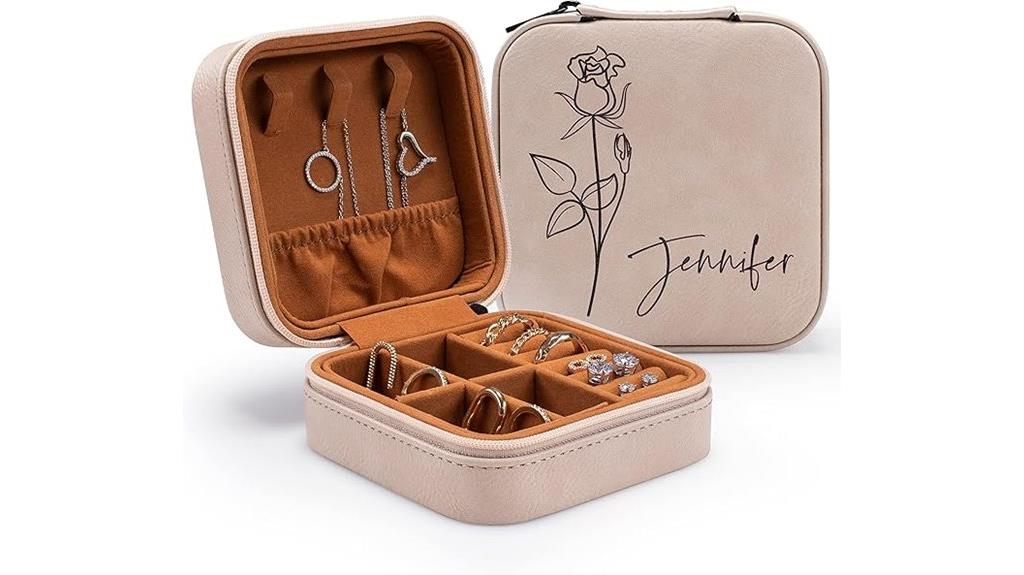 personalized floral jewelry box