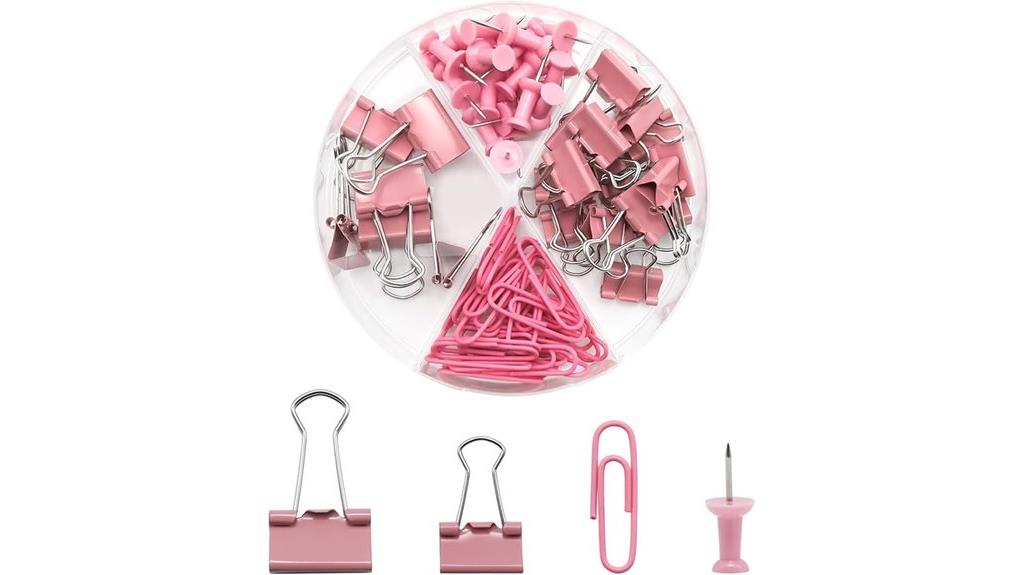 pink office supplies set