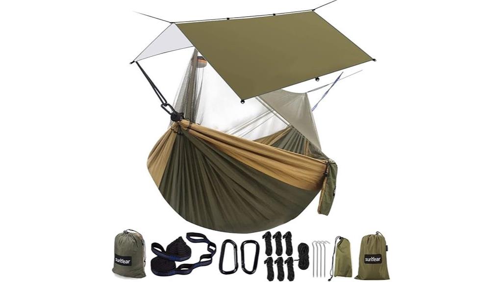 portable double tree hammock