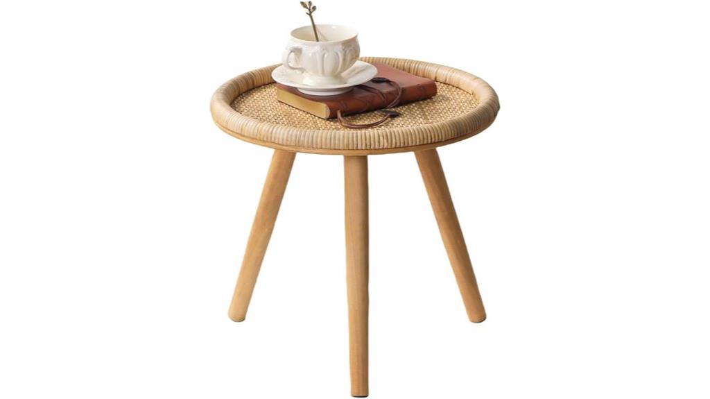 rattan circular living room table