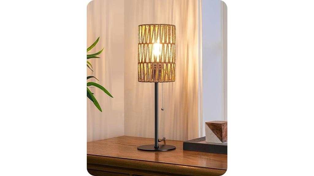 rattan lamp with pull chain