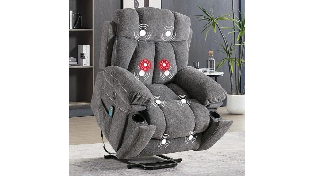 recliner with massage heat