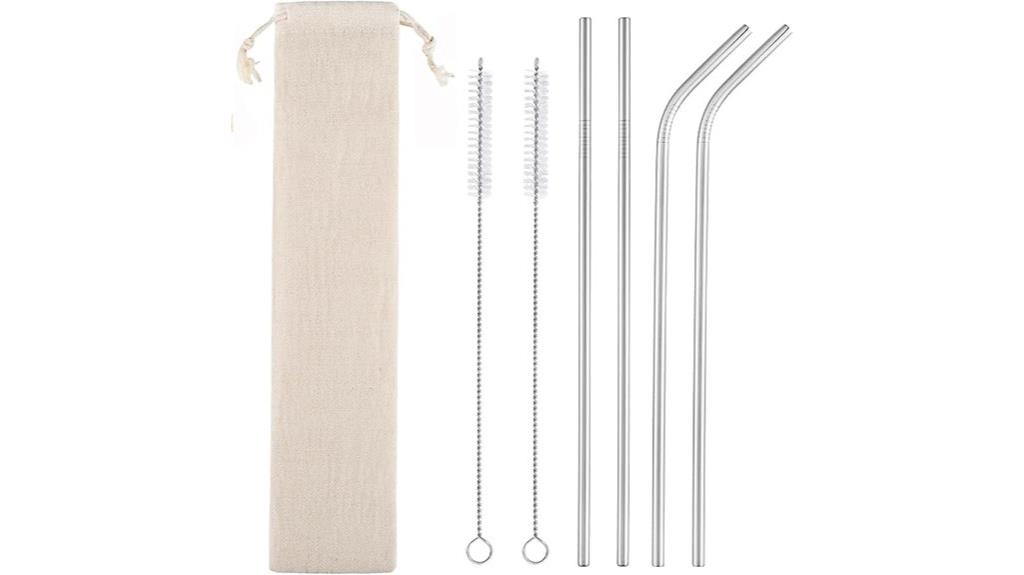 reusable metal straw set