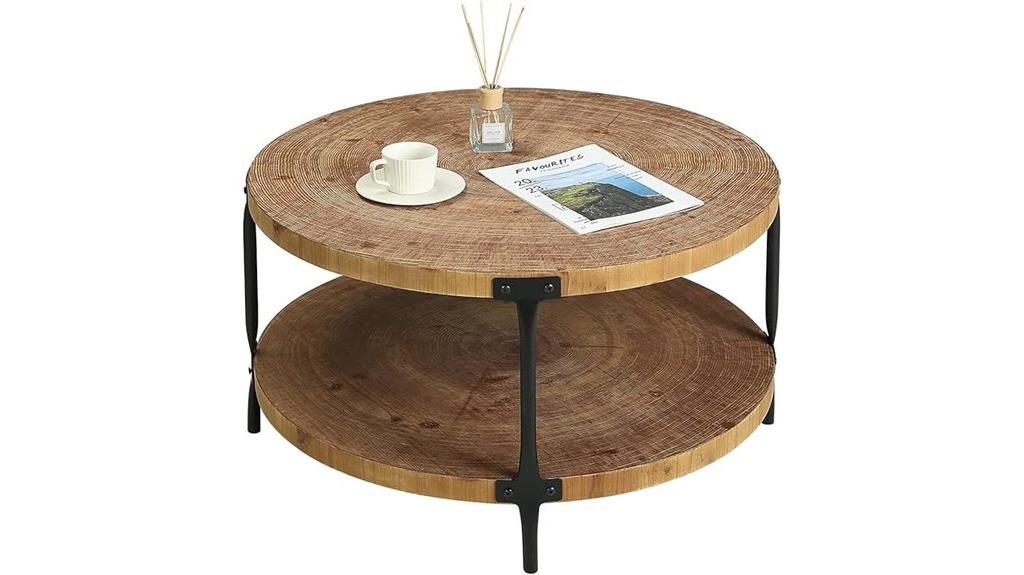 round farmhouse wooden table