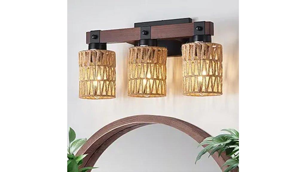 rustic bamboo wall sconce