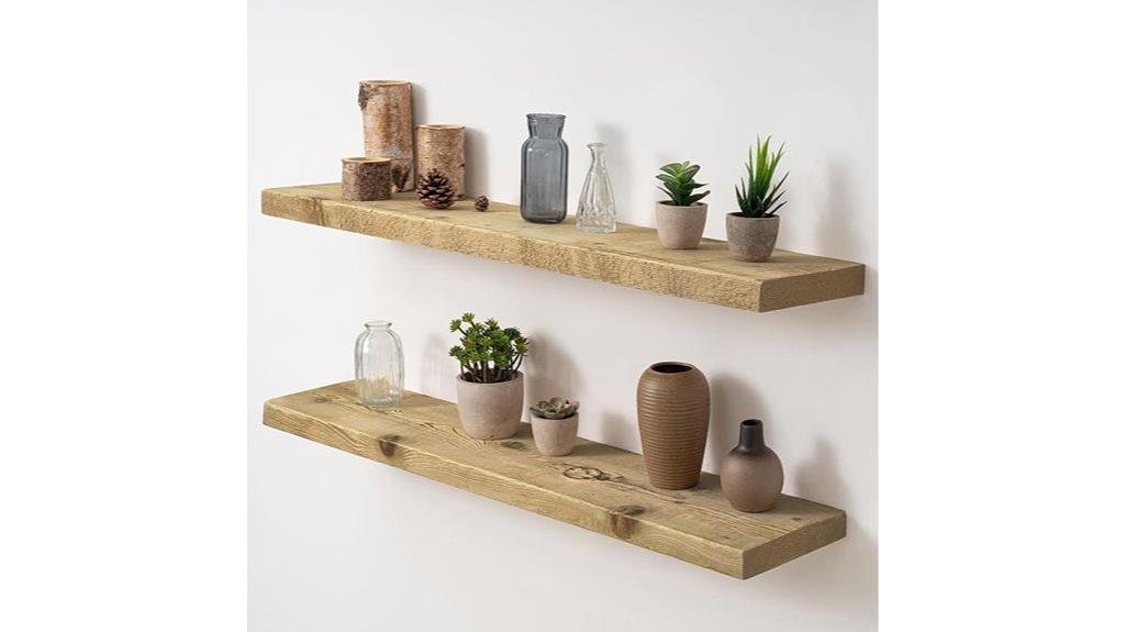 rustic barnwood floating shelves