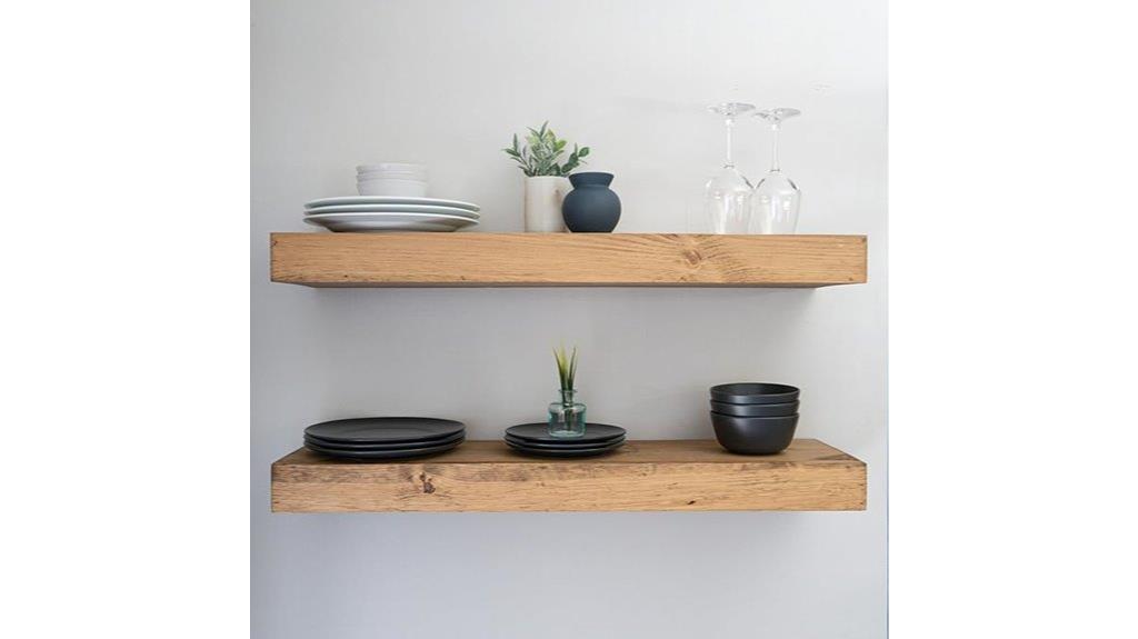 rustic pine wall shelves