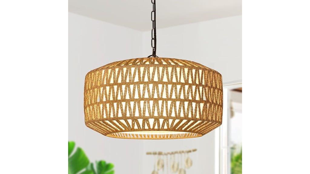 rustic rattan boho lighting