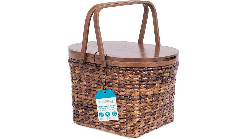 seagrass abaca wood lid