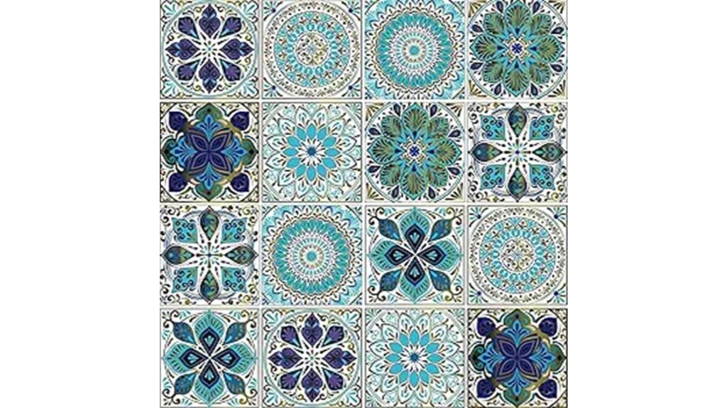 set of 16 mandala tiles