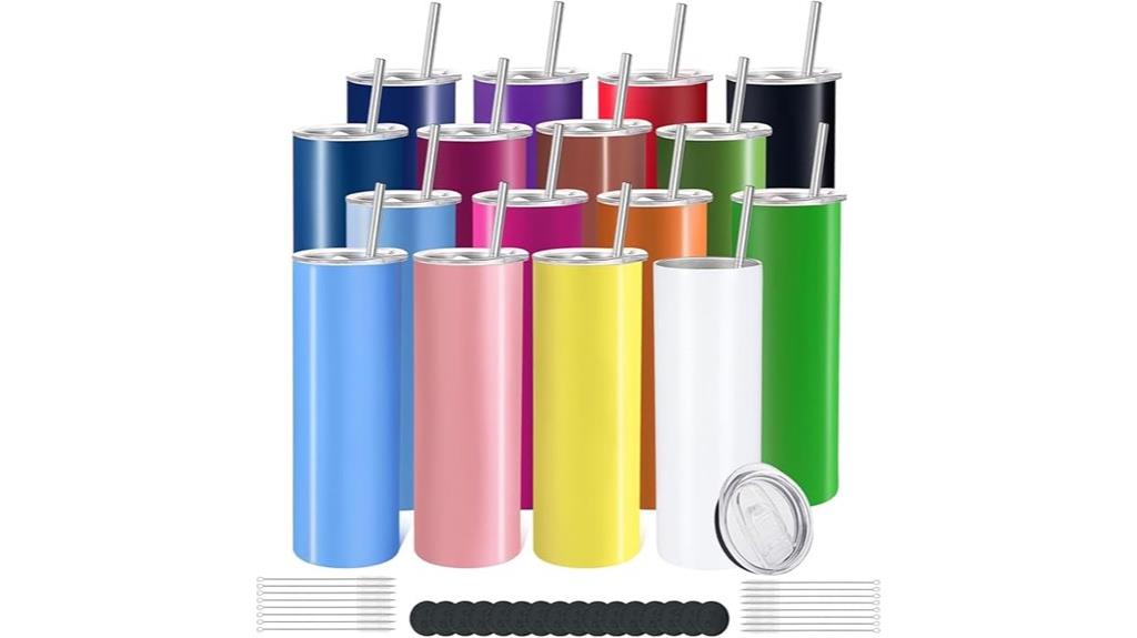 set of 16 stainless tumblers