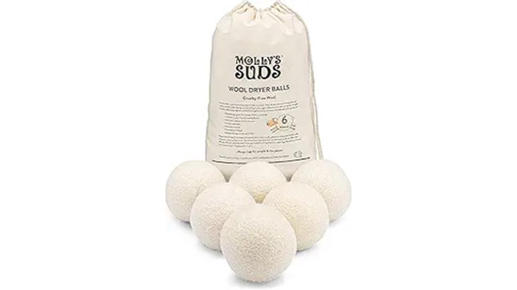 set of six wool dryer balls