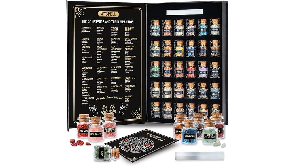 set of thirty healing crystals