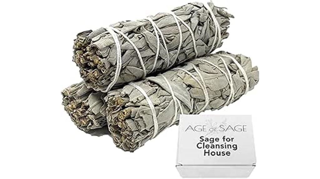 set of three white sage sticks