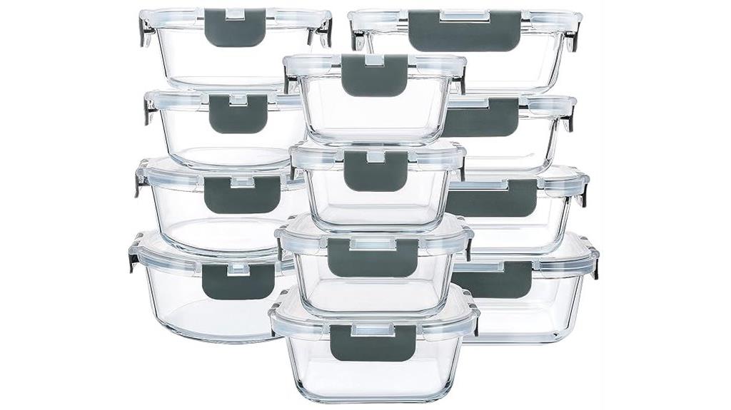 set of twenty four glass containers