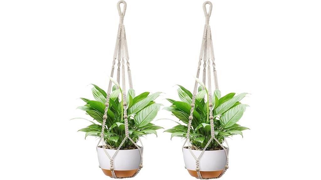 set of two macrame hangers