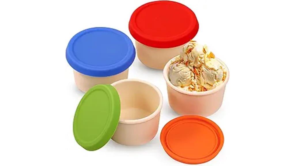 silicone ice cream containers