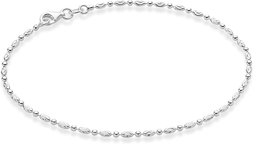 silver bead chain anklet