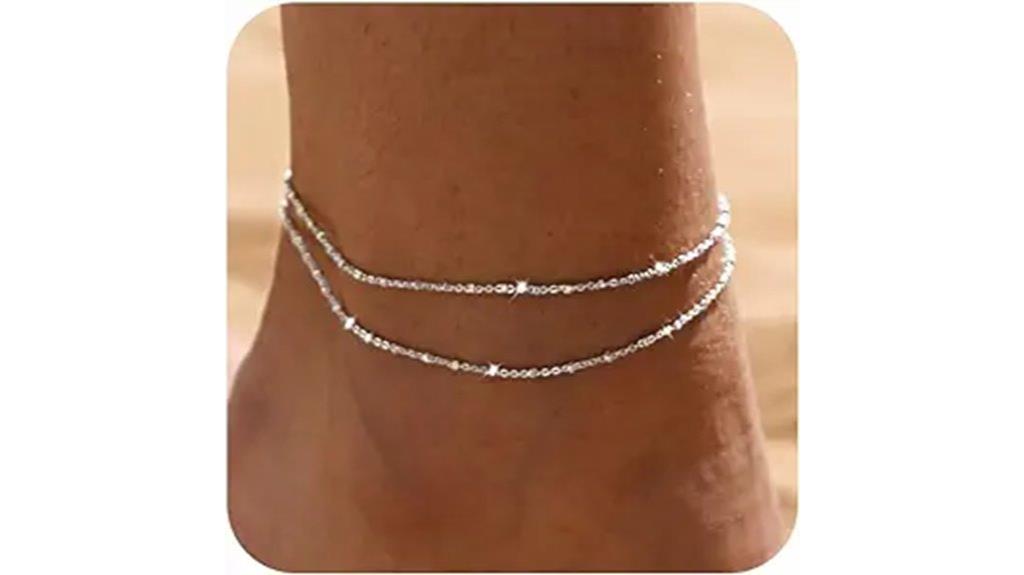 silver gold evil eye anklets