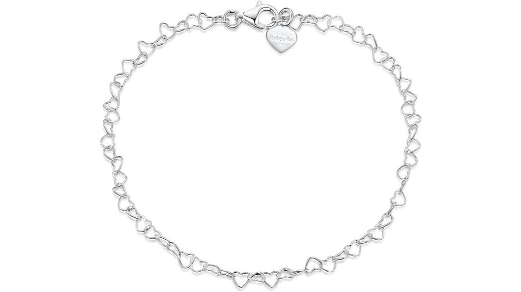 silver heart anklet