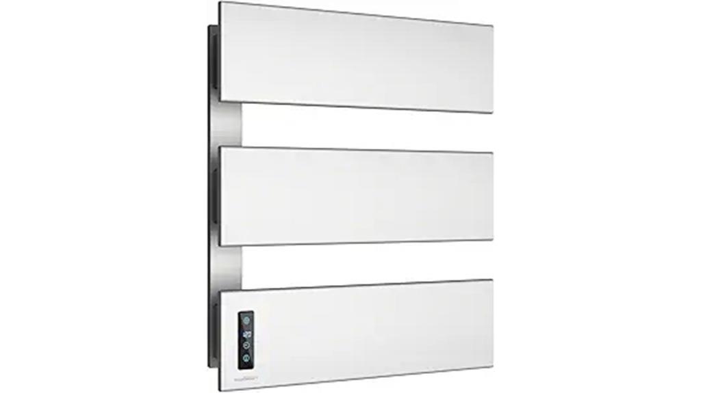 silver wall mounted towel warmer