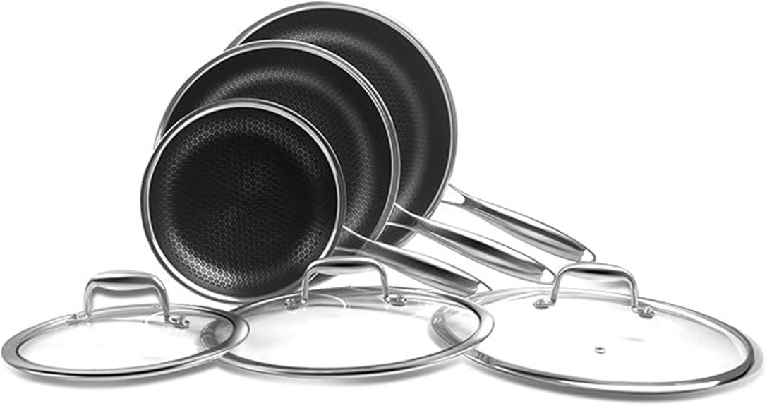 six piece nonstick frying pans