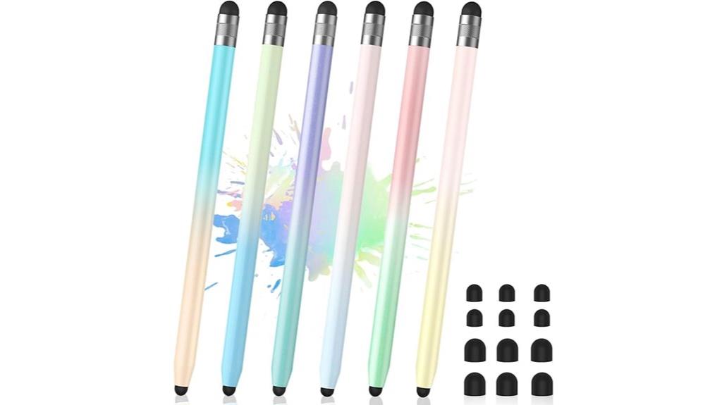 six piece touchscreen stylus