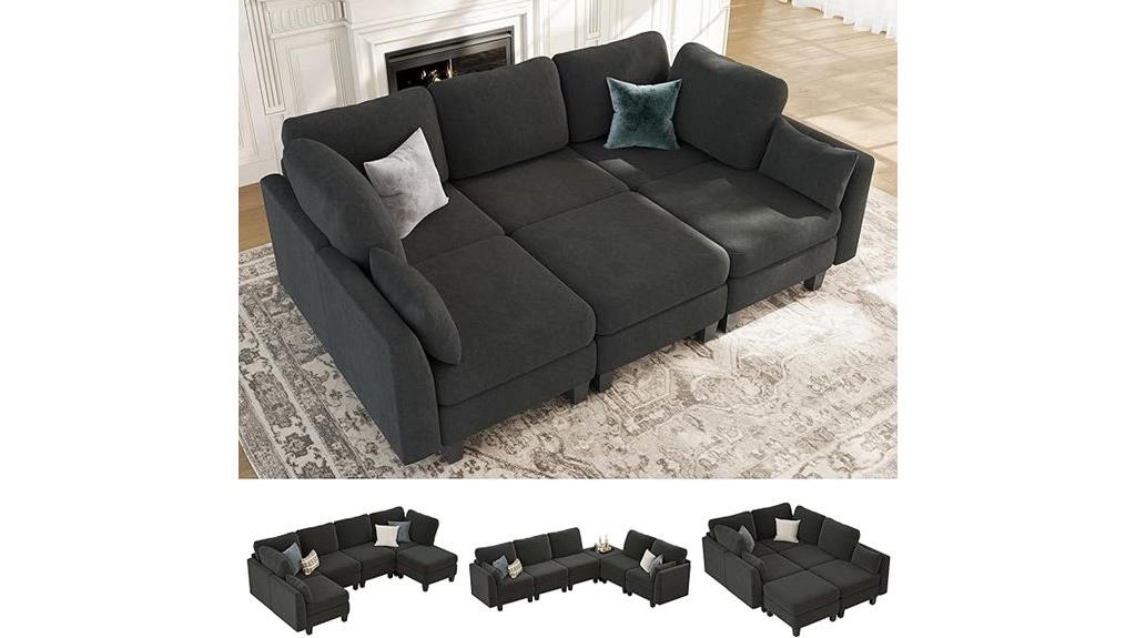 six seater sectional sofa