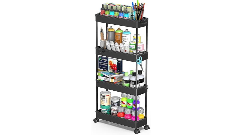 slim 4 tier bathroom cart