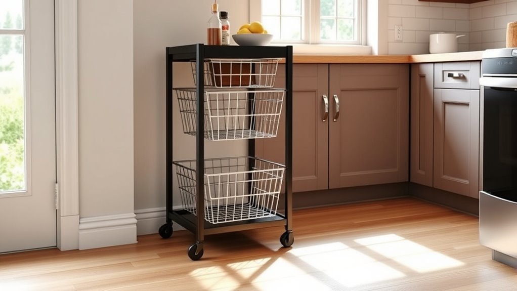 slim stylish pantry carts