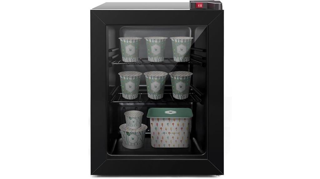 small glass door freezer