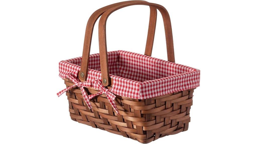 small rectangular woodchip baskets