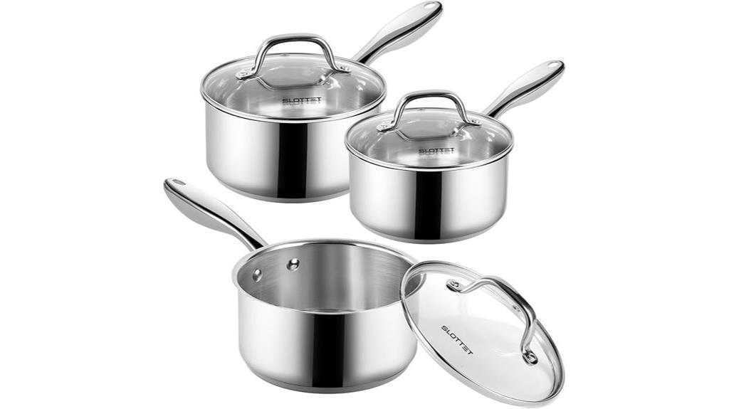 stainless steel saucepan set