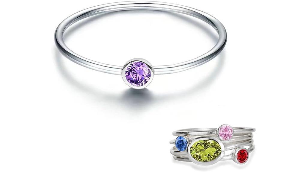 sterling silver birthstone rings