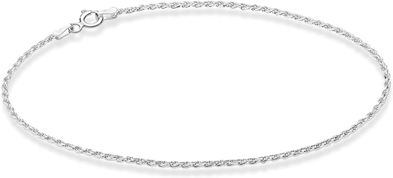 sterling silver braided anklet
