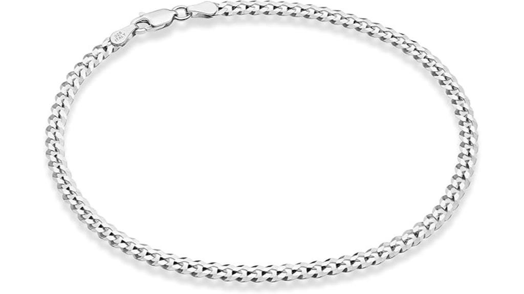 sterling silver cuban anklet