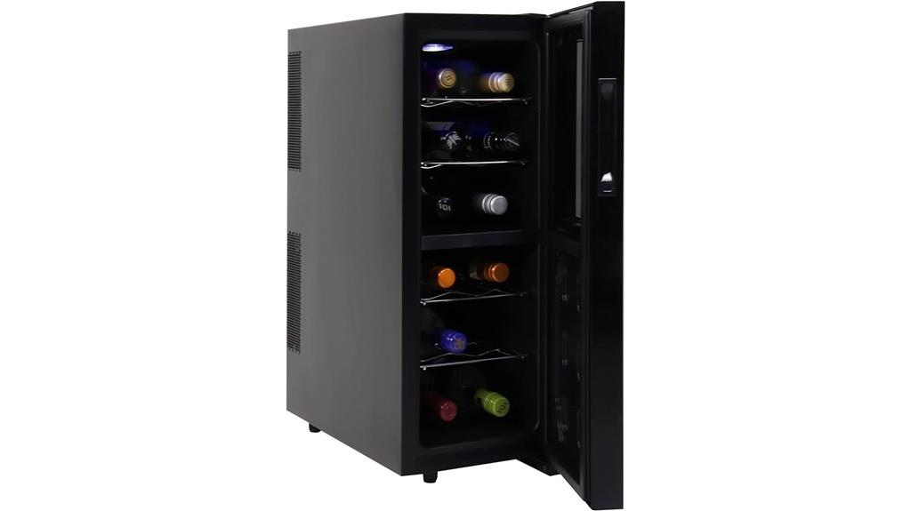 stylish 12 bottle wine cooler
