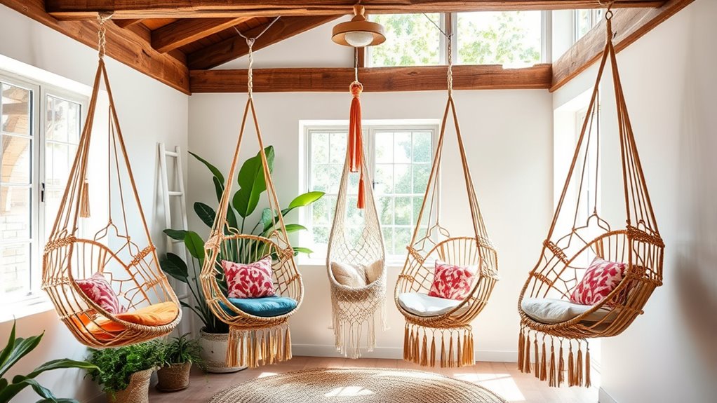 stylish boho hanging chairs