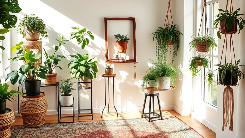 stylish boho plant holders